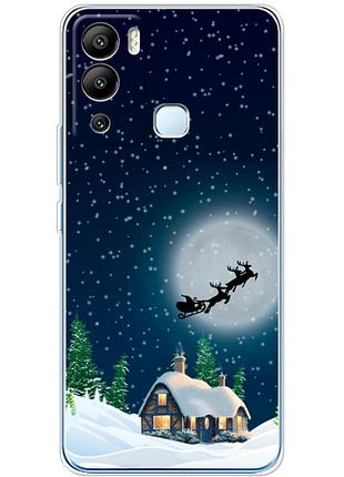 Чехол силиконовый с картинкой на infinix hot 12i (новогодний)