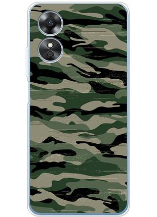 Чехол силиконовый с картинкой на oppo a17 (патриотический, камуфляж)