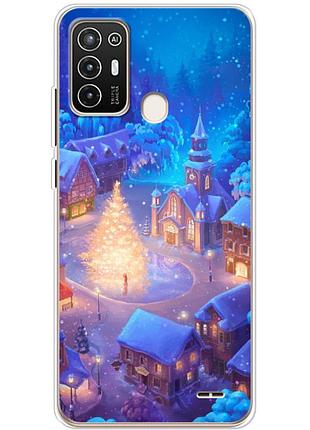 Чехол силиконовый с картинкой на zte blade a52 (новогодний)