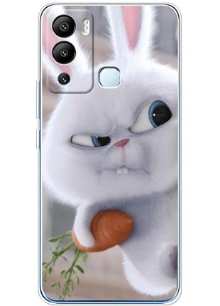 Чехол силиконовый с картинкой на infinix hot 12i (кролик снежок)