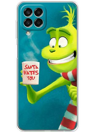 Чехол силиконовый с картинкой на samsung galaxy m33 5g (m336) (новогодний, гринч)