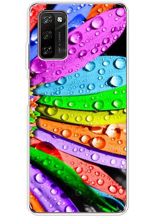 Чехол силиконовый с картинкой на blackview a100 (цветные листья)