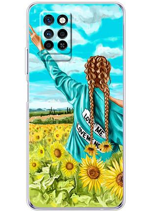 Чехол силиконовый с картинкой на infinix note 10 pro (патриотический, девушка украинка)