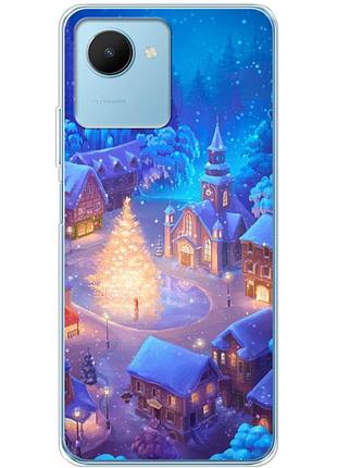 Чехол силиконовый с картинкой на realme c30s (новогодний)