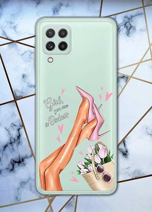 Прозрачный чехол на samsung galaxy a22 4g :: ножки (принт 62)