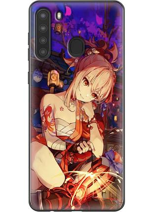 Чехол силиконовый с картинкой на samsung galaxy a21 (a215) (аниме, anime)