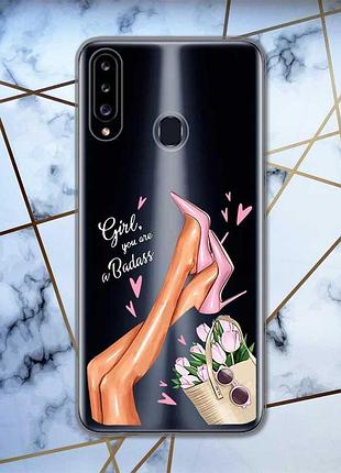 Прозрачный чехол на samsung galaxy а20ѕ :: ножки (принт 62)
