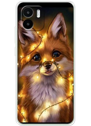 Чехол силиконовый с картинкой на xiaomi redmi a1 (новогодний, лисичка)
