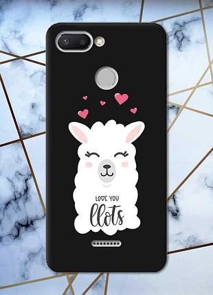 Матовий чохол з чорними боками на xiaomi redmi 6 :: лама принт 94
