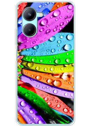 Чехол силиконовый с картинкой на realme c33 (цветные листья)
