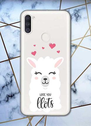 Прозрачный чехол на samsung galaxy a11 :: лама (принт 94)