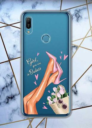 Прозрачный чехол на huawei y6p :: ножки (принт 62)