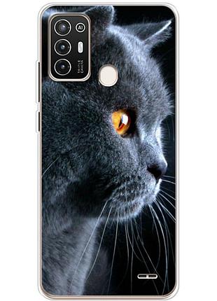 Чехол силиконовый с картинкой на zte blade a52 (британский кот)