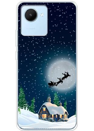 Чехол силиконовый с картинкой на realme c30 (новогодний)