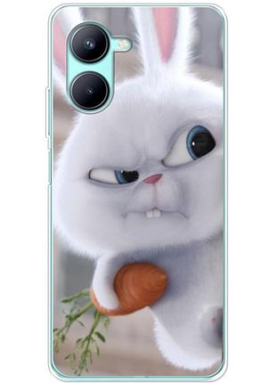 Чехол силиконовый с картинкой на realme c33 (кролик снежок)