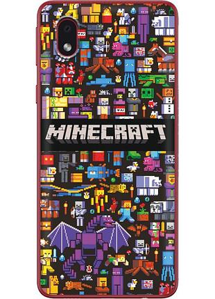 Чехол силиконовый с картинкой на samsung galaxy a01 core (a013) (майнкрафт, minecraft)