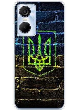 Чехол силиконовый с картинкой на tecno pop 6 pro (патриотический, герб украины)