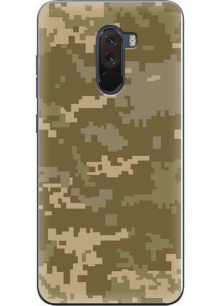 Чохол силіконовий з картинкою на xiaomi pocophone f1 (патріотичний, камуфляж піксель)