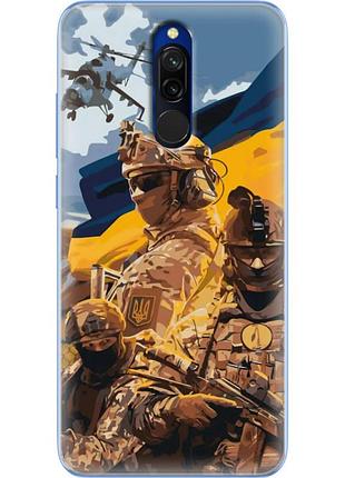 Чехол силиконовый с картинкой на xiaomi redmi 8 (патриотический, воины всу)