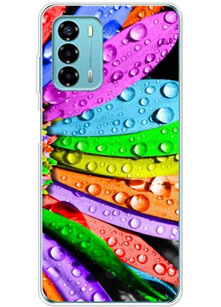 Чохол силіконовий з картинкою на zte blade v40 vita (кольорові листки)
