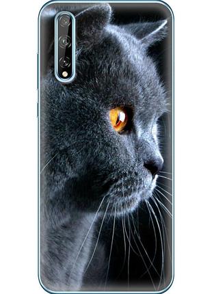Чехол силиконовый с картинкой на huawei p smart s (британский кот)