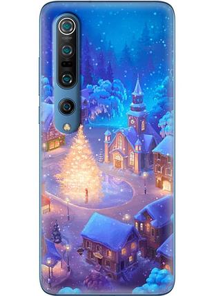 Чехол силиконовый с картинкой на xiaomi mi 10 pro (новогодний)