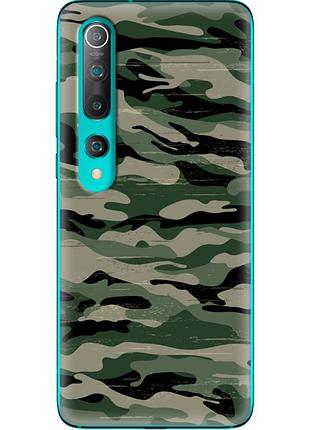 Чехол силиконовый с картинкой на xiaomi mi 10 (патриотический, камуфляж)