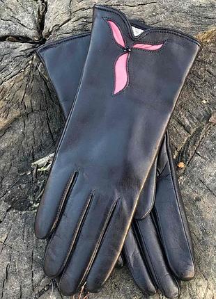 Перчатки женские на шерстяной подкладке 8"/22 см