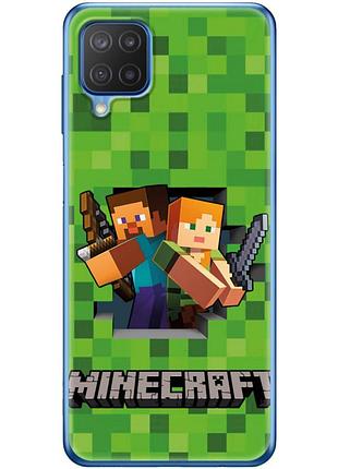 Чехол силиконовый с картинкой на samsung galaxy m12 (m127) (майнкрафт, minecraft)