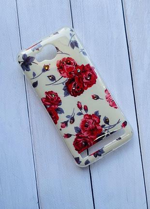 Силиконовый глянцевый чехол с камнями для huawei y3-ii букеты роз