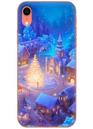 Чохол силіконовий з картинкою на iphone xr (новорічний)