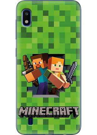 Чехол силиконовый с картинкой на samsung galaxy a10 (a105) (майнкрафт, minecraft)