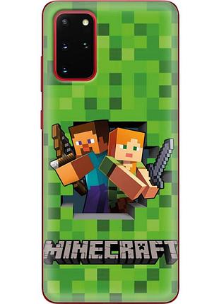 Чехол силиконовый с картинкой на samsung galaxy s20 plus (g985) (майнкрафт, minecraft)