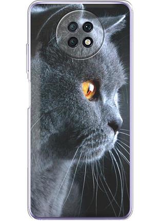 Чехол силиконовый с картинкой на xiaomi redmi note 9t (британский кот)