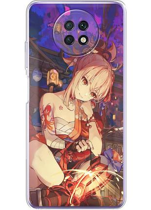Чехол силиконовый с картинкой на xiaomi redmi note 9t (аниме, anime)