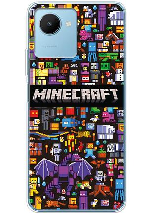 Чохол силіконовий з картинкою на realme c30s (майнкрафт, minecraft)