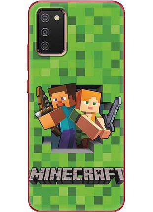 Чохол силіконовий з картинкою на samsung galaxy a02s (a025) (майнкрафт, minecraft)