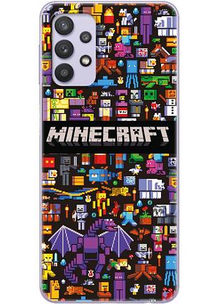 Чехол силиконовый с картинкой на samsung galaxy a32 4g (a325) (майнкрафт, minecraft)