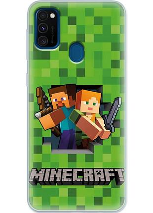 Чохол силіконовий з картинкою на samsung galaxy m21 (m215) (майнкрафт, minecraft)