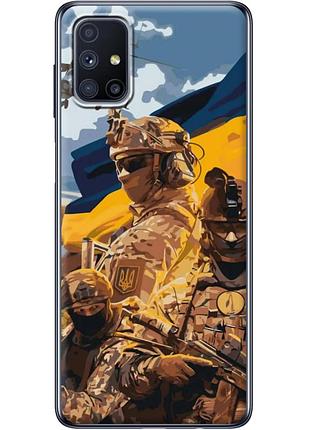 Чехол силиконовый с картинкой на samsung galaxy m51 (m515) (патриотический, воины всу)