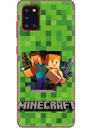 Чехол силиконовый с картинкой на samsung galaxy a31 (a315) (майнкрафт, minecraft)