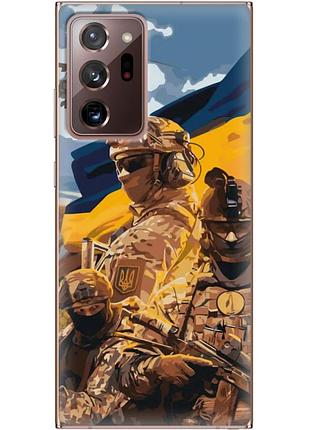 Чехол силиконовый с картинкой на samsung galaxy note 20 ultra (n985) (патриотический, воины всу)