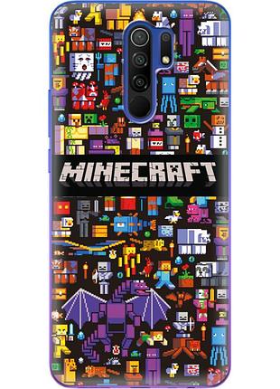 Чехол силиконовый с картинкой на xiaomi redmi 9 (майнкрафт, minecraft)