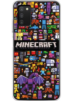 Чехол силиконовый с картинкой на samsung galaxy a03s (a037) (майнкрафт, minecraft)