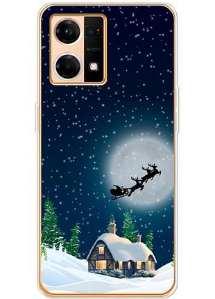 Чехол силиконовый с картинкой на oppo reno 7 4g (новогодний)