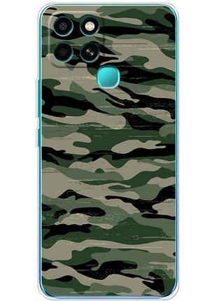 Чехол силиконовый с картинкой на infinix smart 6 (патриотический, камуфляж)
