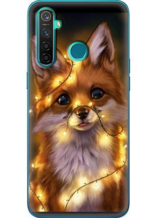 Чехол силиконовый с картинкой на realme 5 pro (новогодний, лисичка)