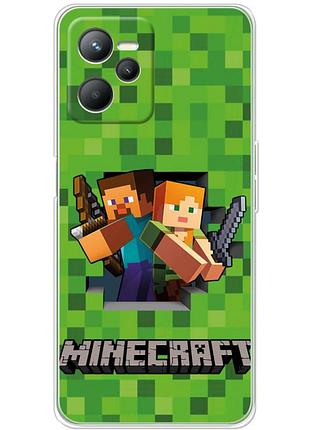 Чохол силіконовий з картинкою на realme c35 (майнкрафт, minecraft)