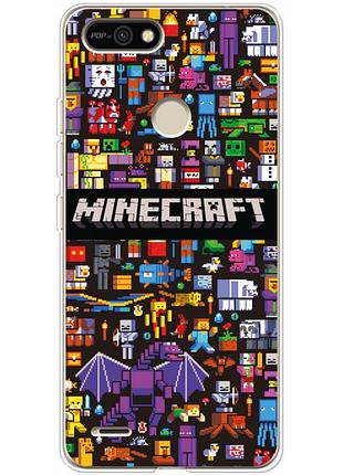 Чохол силіконовий з картинкою на tecno pop 2f (майнкрафт, minecraft)