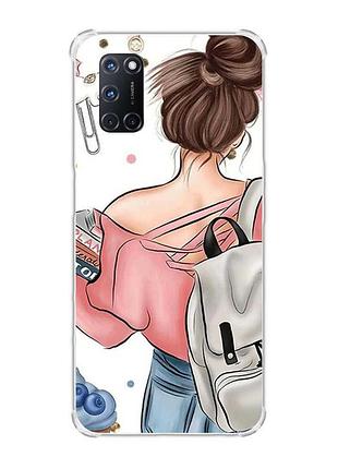 Чехол с рисунком на oppo a52/ a72/ a92 :: девушка с рюкзаком (принт 30)